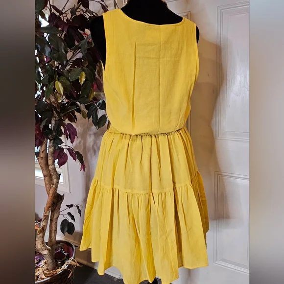 Sunny Yellow Tiered Mini Dress - Universal Thread Goods Co. (Size S) - Picture 3 of 13